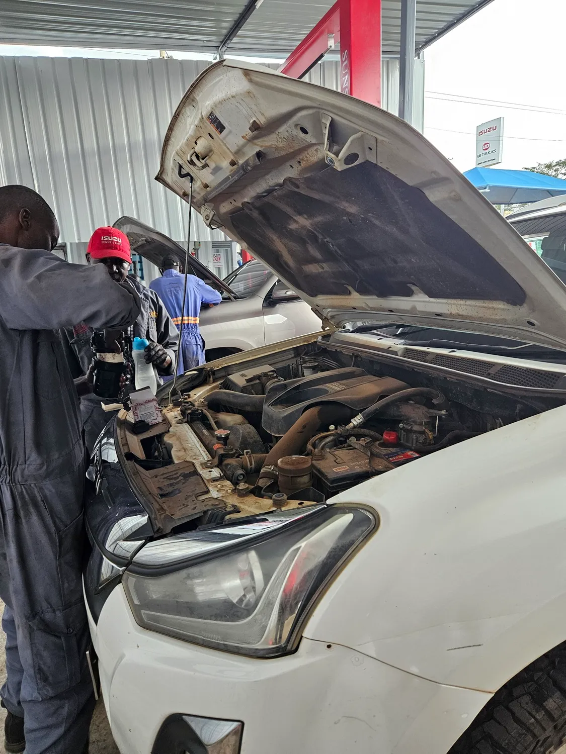 Engine Service in Progress