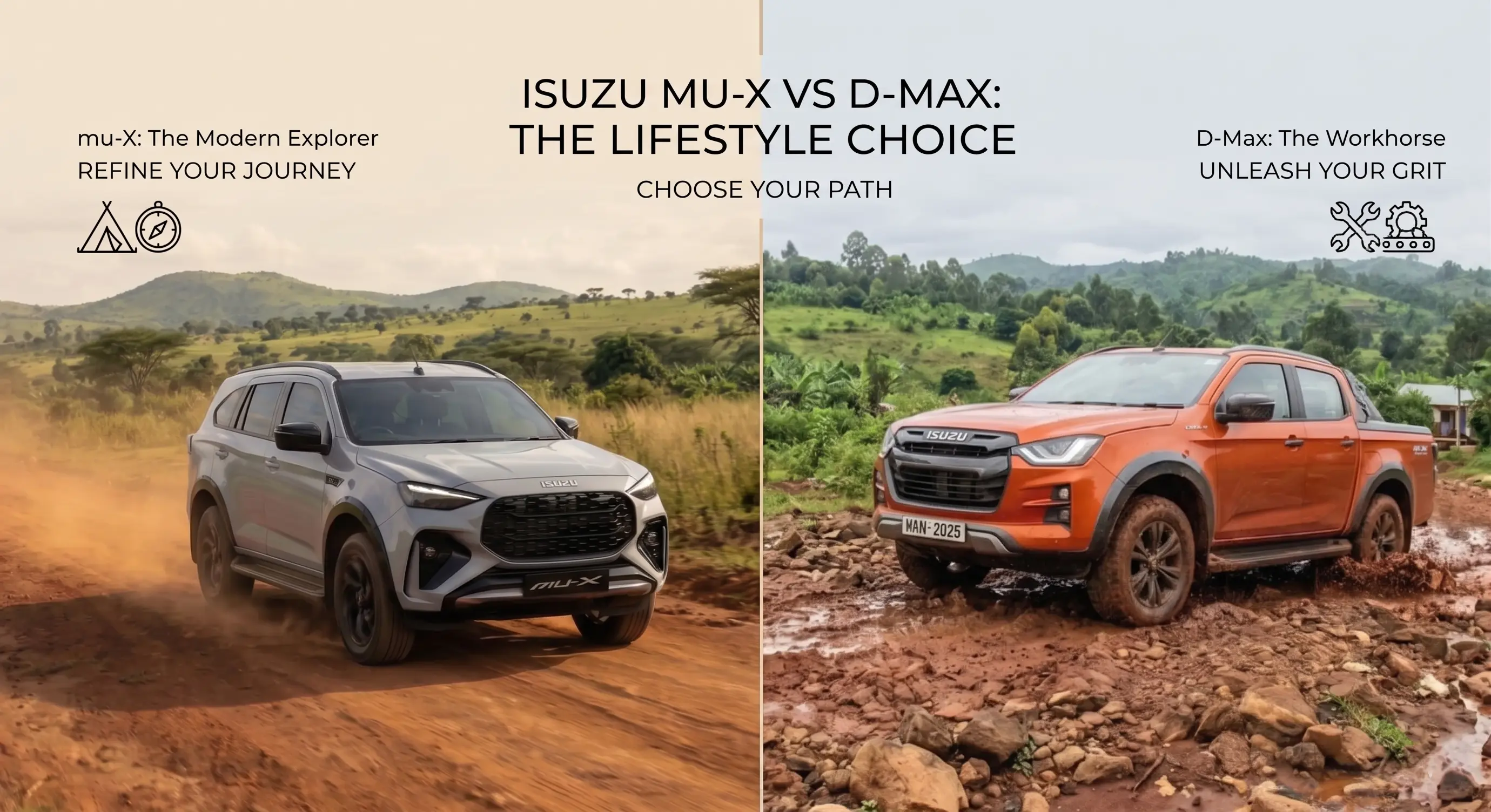 Isuzu mu-X vs D-Max comparison