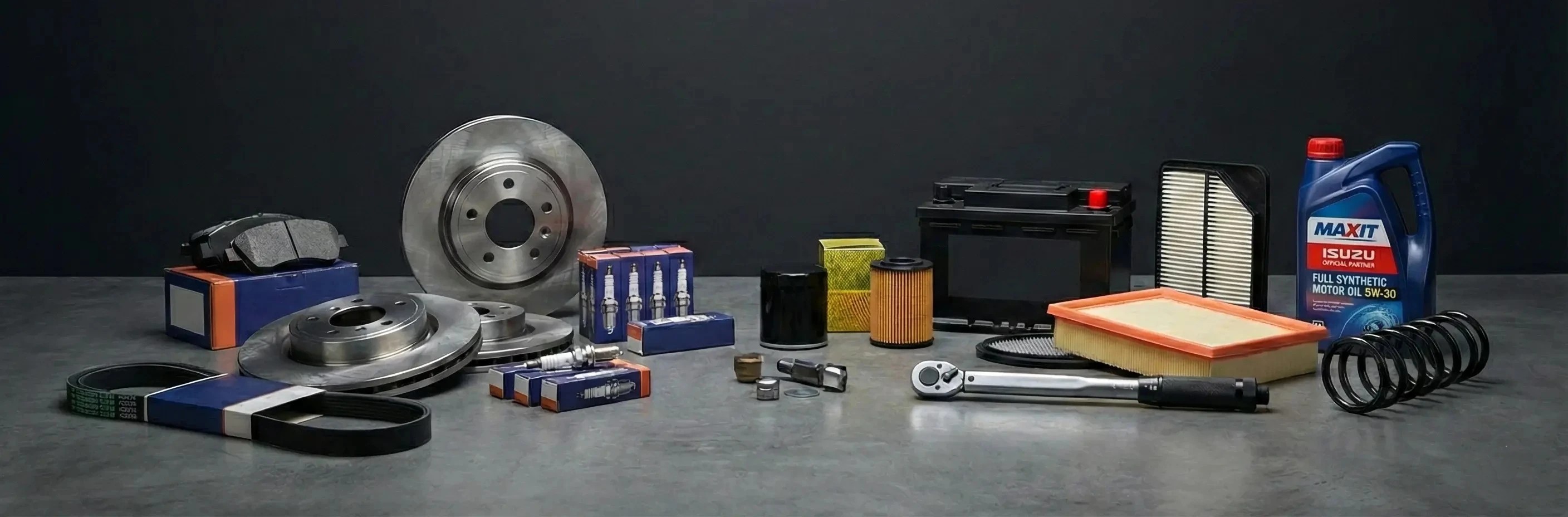 Isuzu service parts filters belts and fluids